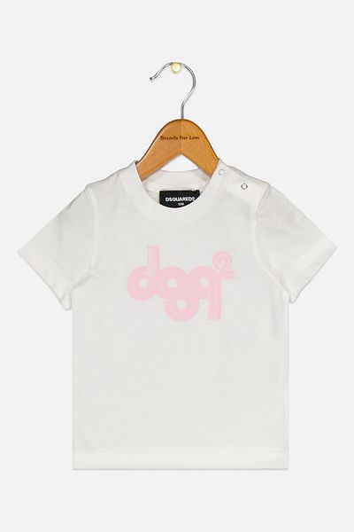 DSquared2 Toddlers Girl Brand Logo Short Sleeve Top, White