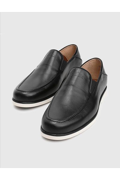 İLVİ Cadence Genuine Leather Men's Black Loafer Shoes