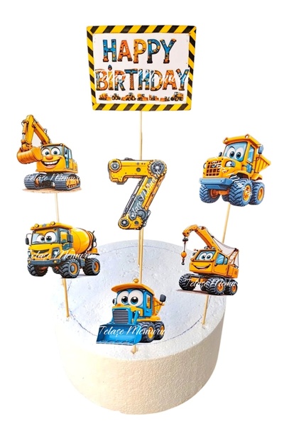 telaşe memuru زينة كعكة عيد ميلاد الآلات للأطفال بعمر 7 سنوات - زينة كعكة الآ...