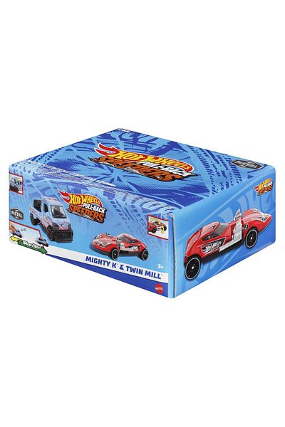 HOT WHEELS Set 2 masinute metalice Hot Wheels Pull Back - Mighty K si Twin Mill