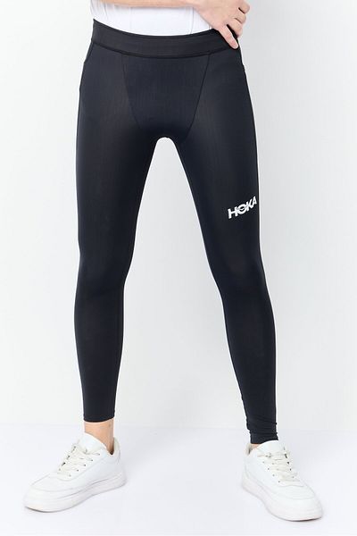hoka Men Sportswear Fit Brand Logo Training Tights, Black