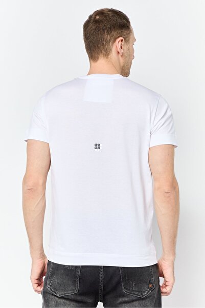 Givenchy Men Crew Neck Short Sleeve Brand Logo T-Shirt, White
