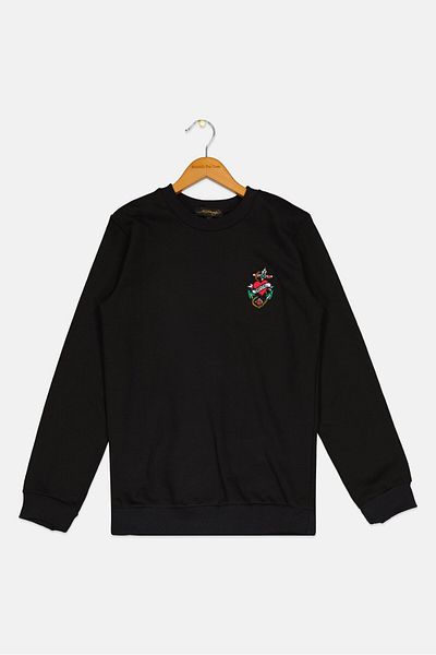 Ed Hardy Kids Boy Embroidered Long Sleeve Sweatshirt, Black