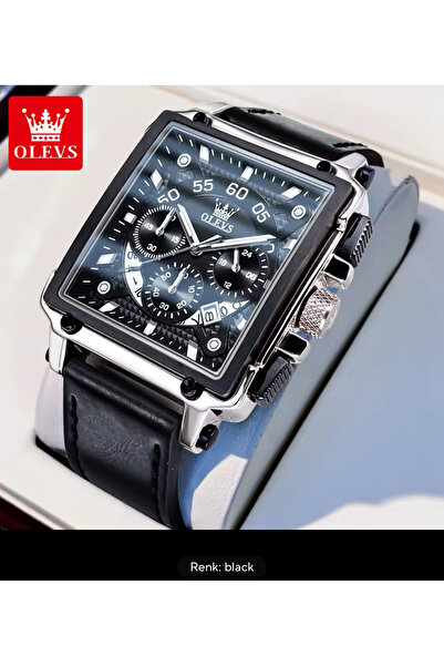 OLEVS ERKEK KOL SAATİ DERİ KORDON ÇELİK ŞIK KASA SPOR MODEL