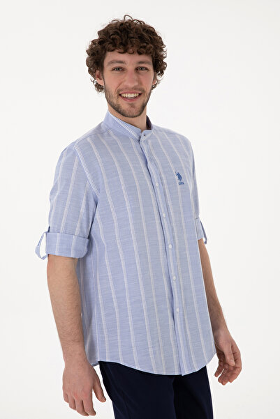 U.S. Polo Assn. Erkek Hakim Yaka Mavi Gömlek 50306392-VR036