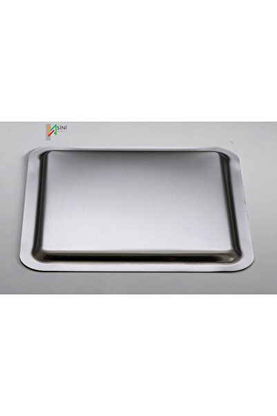 SİNİ Paslanmaz Çelik 6 Adet Kare Düz Gold Sunum Servis Tepsisi