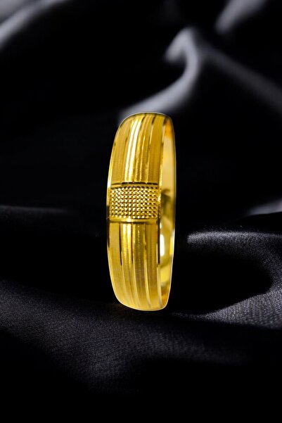 BEYZA DERELİ TAKI AKSESUAR 22 Ayar Fiziki Altın Kaplama 1,5 Cm Bilezik