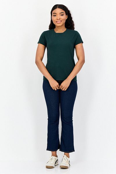 Dockers Women Crew Neck Short Sleeve Plain T-shirt, Green