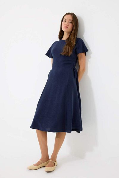 DeFacto Νέα σεζόν Crew Neck Bat Sleeve Basic Solid Midi φόρεμα