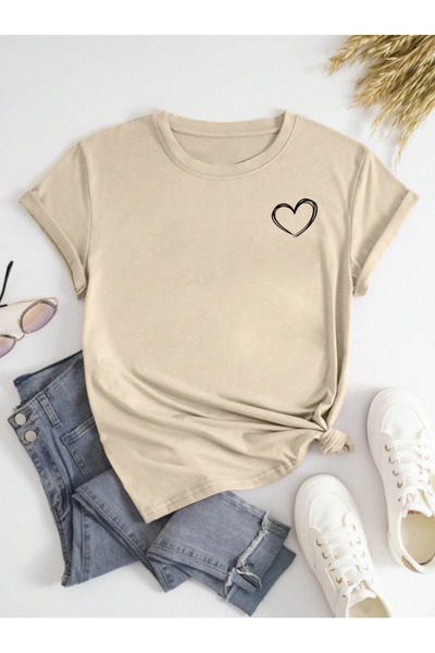 Trend Sizde Μπλουζάκι Unisex Hearts Printed Design