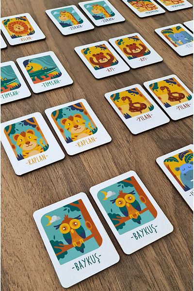 kutuTR Fun Learning: 24 Pieces Animal World Intelligence Card Set