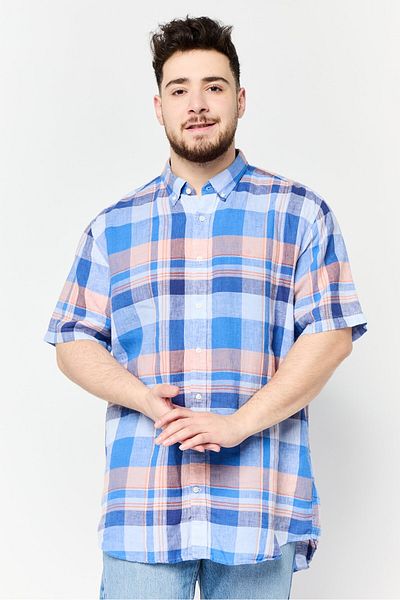 Gant Men Regular Fit Checkered Short Sleeves Casual Shirt, Multicolor