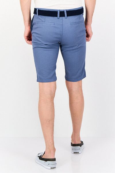 DeFacto Men Plain Belted Shorts, Blue