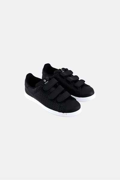 Victoria Women Eyelet Velcro Closure Tennis Shoes, Black