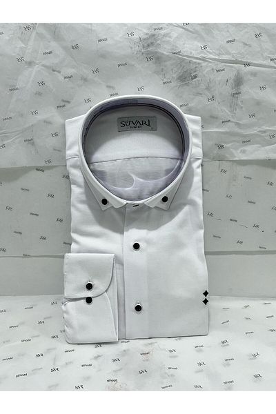 SÜVARİ Slim Fit μακρυμάνικο βαμβακερό πουκάμισο Oxford