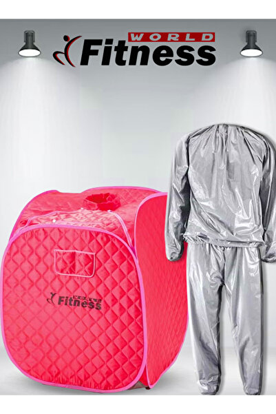 Fitness World مجموعة حمام ساونا قابل للطي وبدلة ساونا للتخسيس