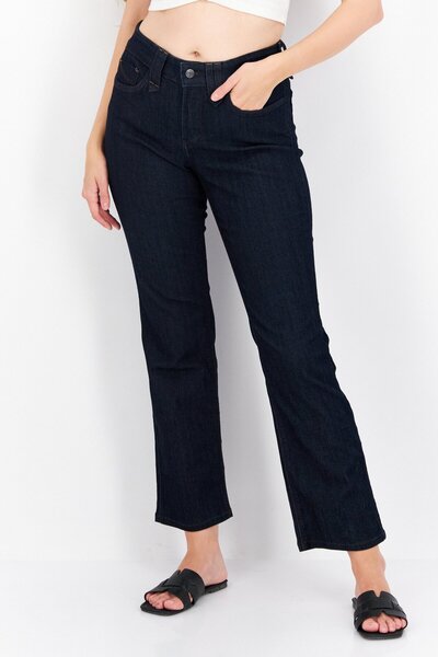 NYDJ Women Petite Plain Stretchable Jeans, Navy