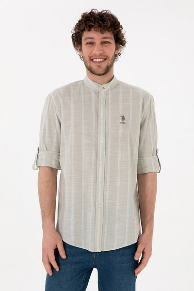 U.S. Polo Assn. Men's Judge Collar Light Khaki Shirt 50306392-Vr183