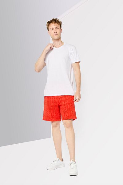 Givenchy Men Textured Basic Shorts, Orange
