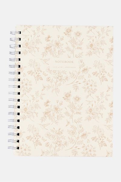 Muy Mucho Printed Ring Binding Notebook, Beige