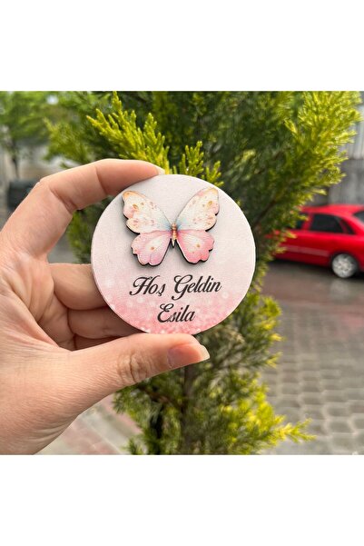 fabriflow exclusive 25adet Kız Bebek Soft Kelebek Kabartma Figürlü Hoşgeldin 1,2,3,4 Yaş Magnet Bebek Hediyelik