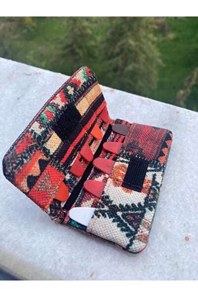 Saza Kondur Cırt Cırtlı Kumaş 10’lu Sürmeli Bağlama / Saz Mızrap(TEZENE) Cüzdanı