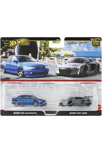 HOT WHEELS Set 2 masinute metalice Hot Wheels - Audi S4 Quattro si Audi R8 LMS