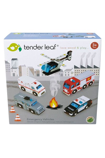 Tender Tender Leaf Toys Wooden Playset - Rescue Vehicles