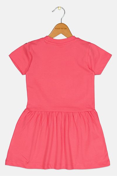 PEANUTS Kids Girl Short Sleeve Graphic Dress, Pink