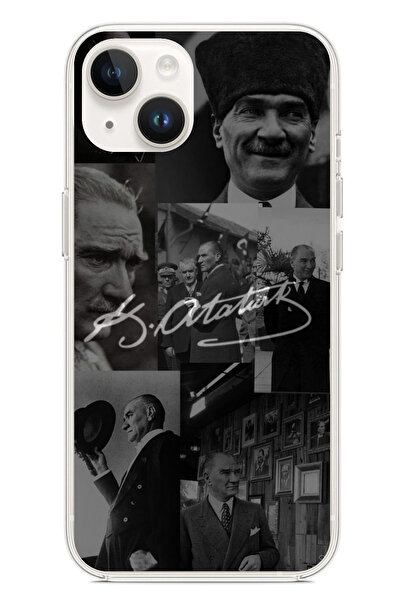 iPhone 13 - 14 Uyumlu Kemal Atatürk İmza Şeffaf Silikon Kılıf