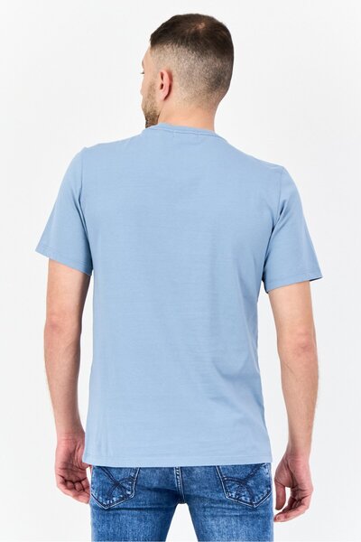 Dockers Men Crew Neck Short Sleeve Brand Logo T-shirt, Blue