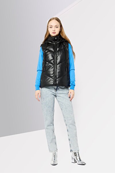 Guess Women Quilted Vest Jacket, Black