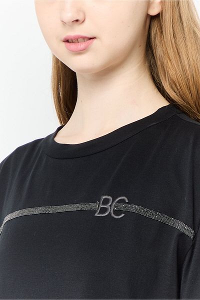 Brunello Cucinelli Women Crew Neck Short Sleeve Brand Logo T-shirt, Black