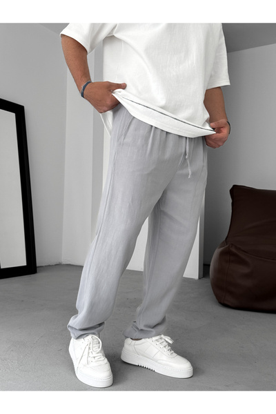 BYBASICMAN Gri İnce Regular Pamuk Pantolon YP-5022