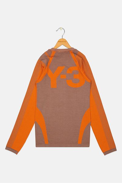 adidas تي شيرت Y-3 من يوجي ياماموتو للأطفال، برتقالي، بتصميم منقوش