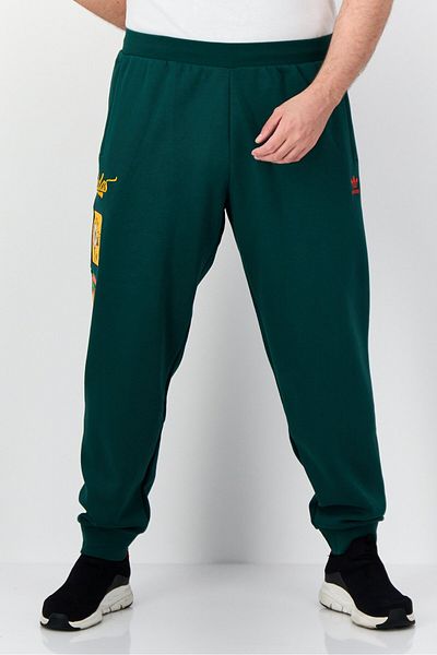 adidas Men Sportswear Fit Outdoor Collegiate Badge Sweatpants, Dark Green