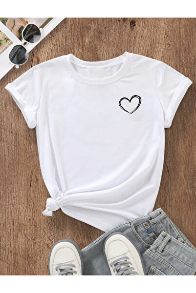 Trend Sizde Μπλουζάκι Unisex Hearts Printed Design