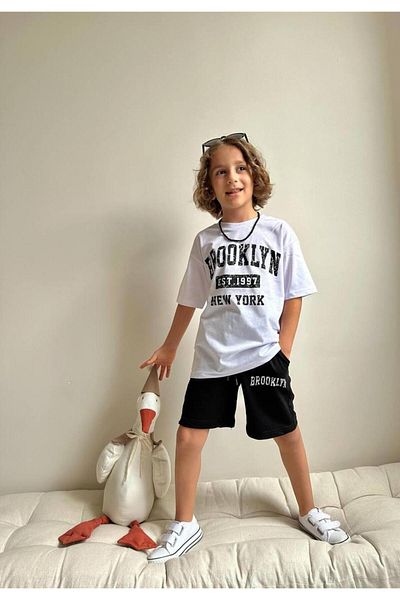 YİGİT BUTİK Yigit Boutique Printed Boys' Suit with Shorts