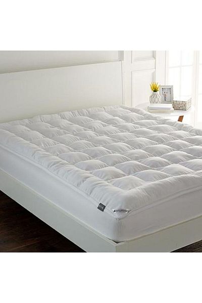 soufa dibaj Microfiber Mattress Topper 8cm with Elastic Edges, White 200x200cm