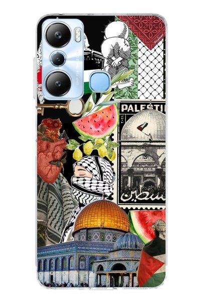 TechTree جراب سيليكون شفاف متوافق مع Infinix Hot 20i Palestine Freedom Collage