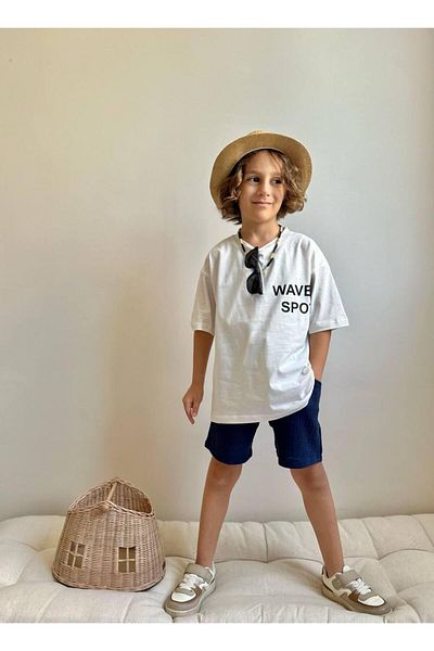YİGİT BUTİK Yigit Butik Printed Boy's Suit with Muslin Shorts