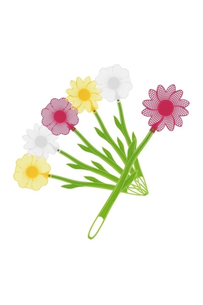 Genel Markalar Plastik Çiçek Figürlü Esnek Sineklik Sinek Raketi 5 adet