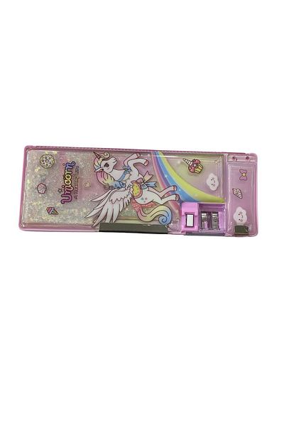 tüftürük Unicorn Pencil Box Double Compartment Water Cap with Pencil Sharpener Multifunctional