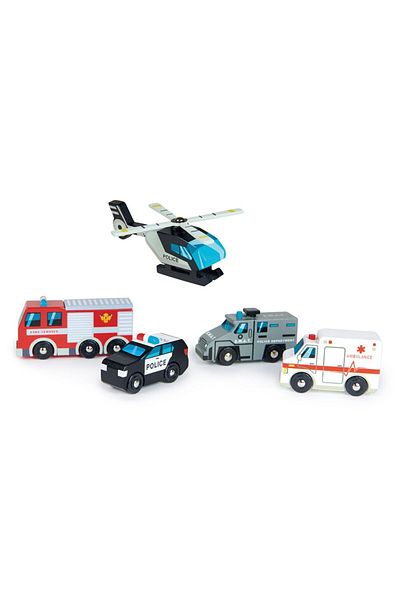 Tender Tender Leaf Toys Wooden Playset - Rescue Vehicles