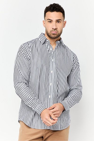 Esprit Men Regular Fit Stripe Long Sleeve Casual Shirt, Multicolor