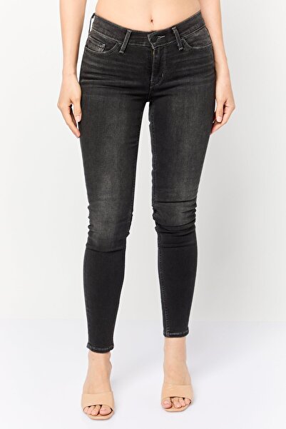 Levi's بنطلون جينز نسائي ضيق قابل للتمدد، أسود