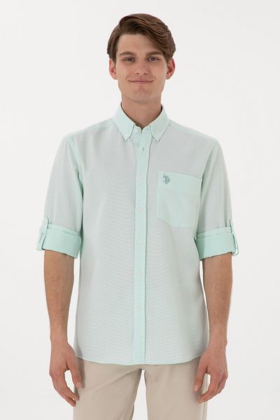 U.S. Polo Assn. Men's Mint Regular Fit Pocket Shirt 50306340-Vr090