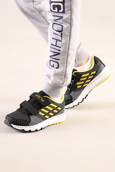 Özay ayakkabı Pantofi sport casual cu talpă anatomică negru-portocaliu pentru copii