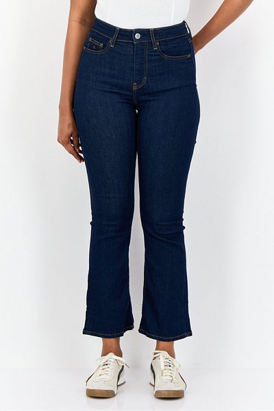 Esprit Women Regular Fit Plain Straight Leg Jeans, Blue