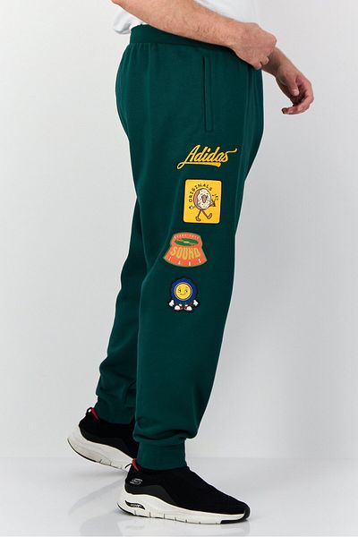 adidas Men Sportswear Fit Outdoor Collegiate Badge Sweatpants, Dark Green